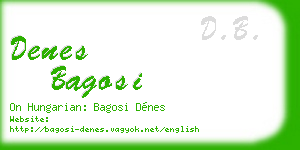 denes bagosi business card