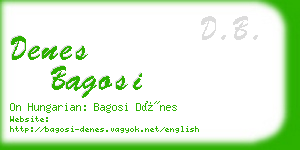 denes bagosi business card